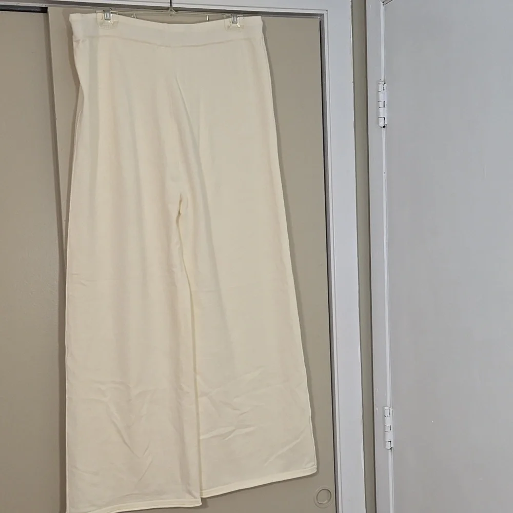 Unbranded Cream Wide Leg Yoga Pants with Drawstring Size XL - Picture 4 of 6